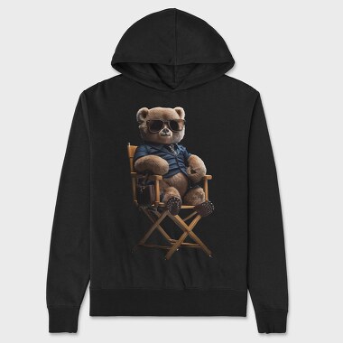 Unisex Men's Hoodie, Teddy Bear on Chair