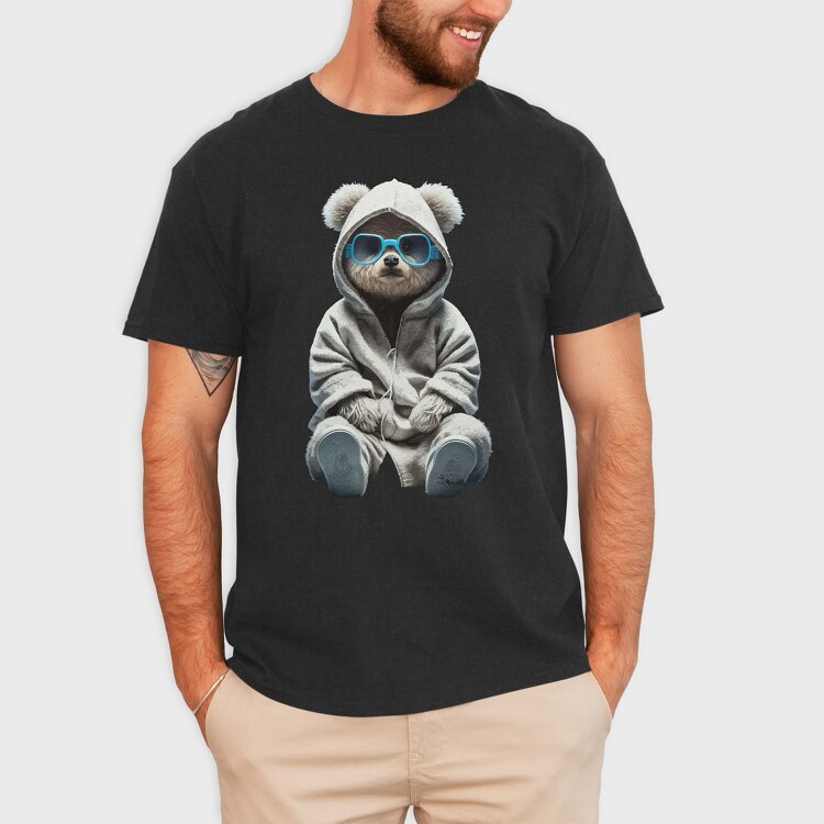 Teddy White Sweatsuit, Unisex Men's T-Shirt