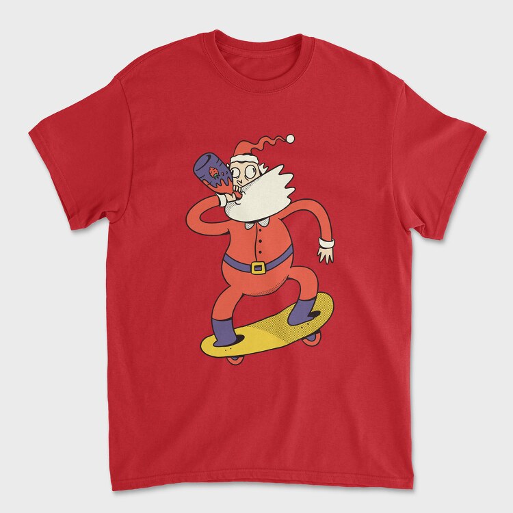 Skating Santa Juice, Unisex Men's T-Shirt