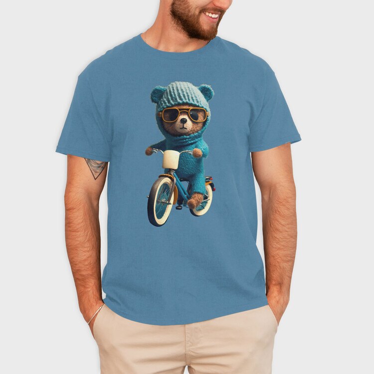 Teddy Bear Bicycle, Унисекс Мъжка Тениска