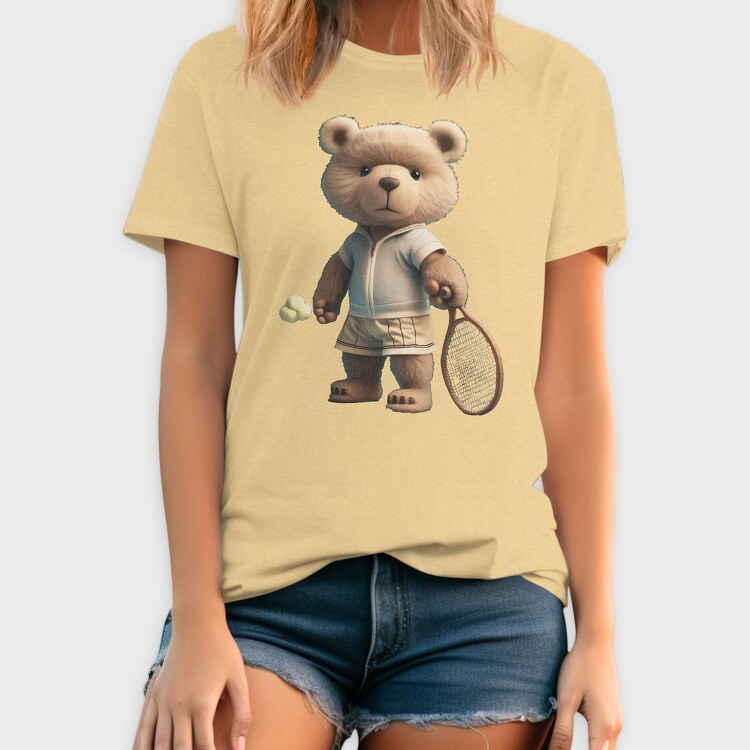 Tennis Teddy Bear, Унисекс Мъжка Тениска