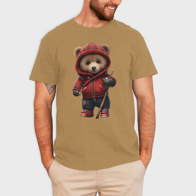 Teddy Bear Stick, Унисекс Мъжка Тениска
