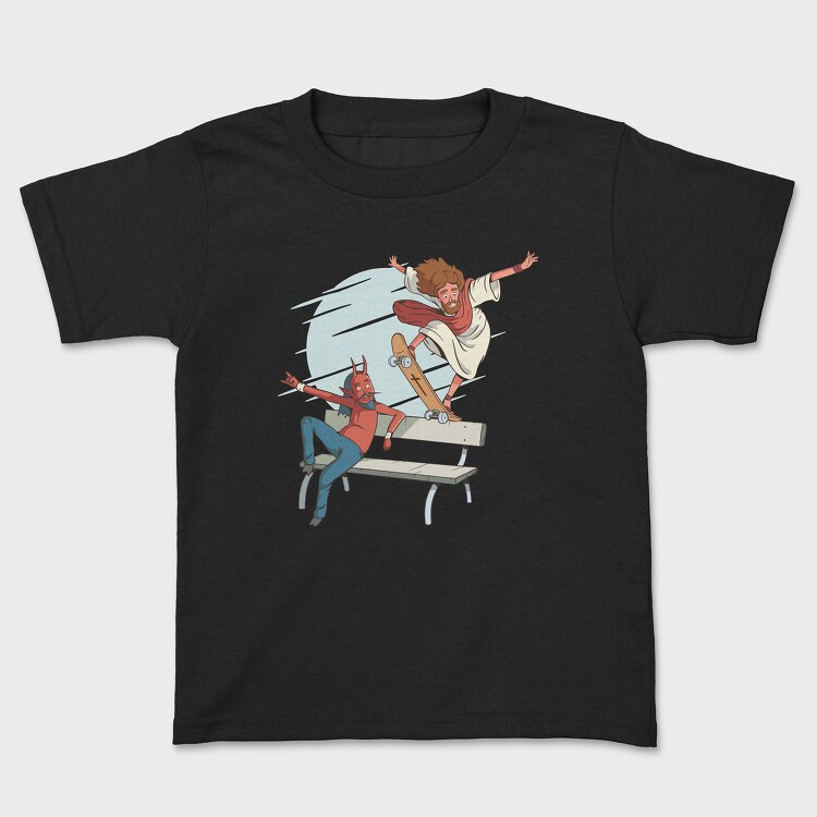 Jesus Devil Skate, Kids' T-Shirt