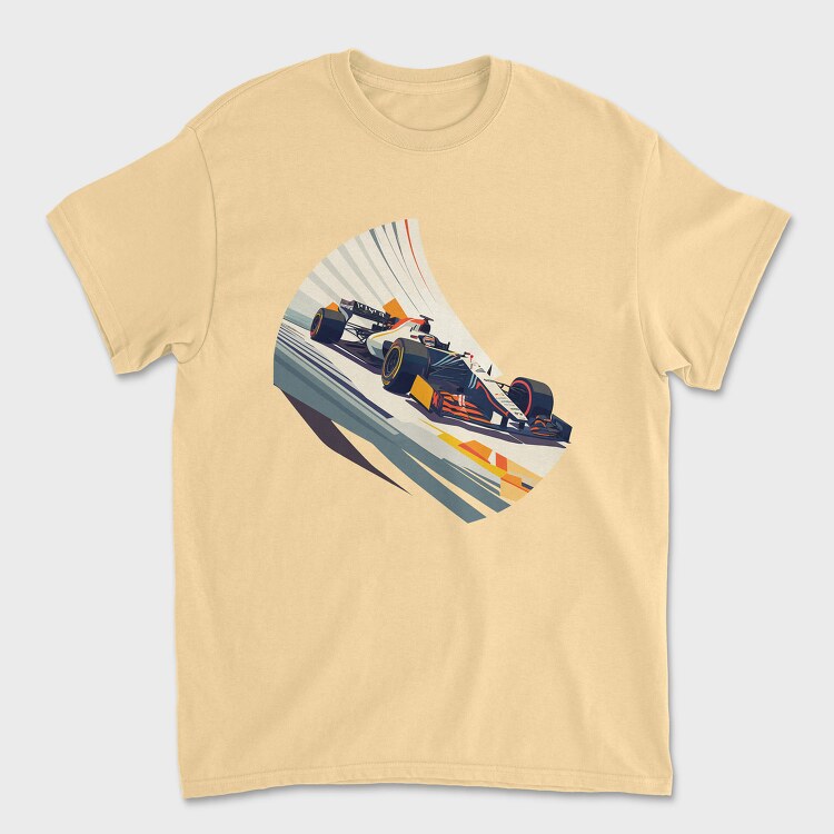 Formula Racing Car Bauhaus Abstract, Унисекс Мъжка Тениска