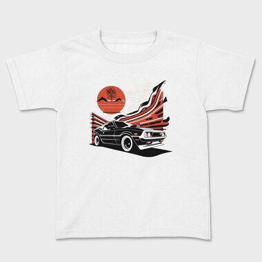 Futuristic Car Lines Mountains, Kids' T-Shirt