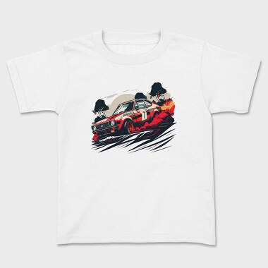 Hand Drawn Rally Race Car, Kids' T-Shirt