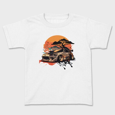 Japanese Car Customization Mountainscape, Kids' T-Shirt