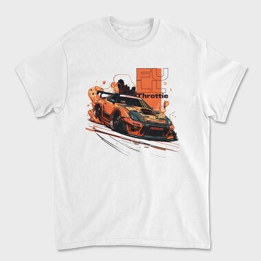 Japanese Car Drifting Personalized Full Throttle, Unisex Men's T-Shirt