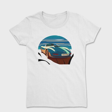 Minimalist Classic Sports Car in Bauhaus Aesthetic, Women's T-Shirt