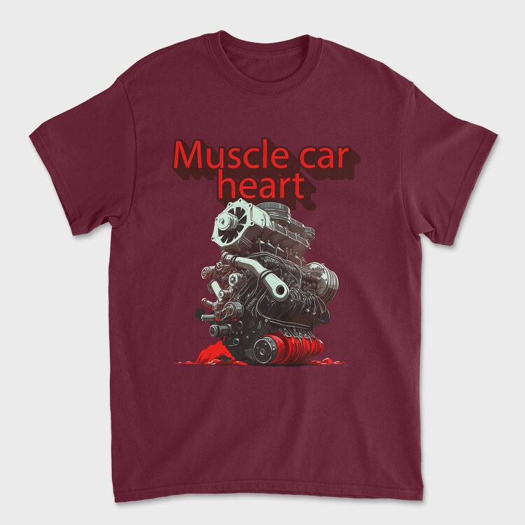 Muscle Car Heart Engine Anime, Unisex Men's T-Shirt