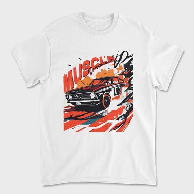 Muscle Dominance Hot Road Cars Comic, Унисекс Мъжка Тениска