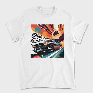 Old School Power Hot Road Cars Comic, Unisex Men's T-Shirt