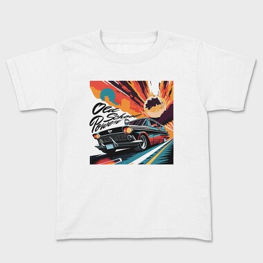 Old School Power Hot Road Cars Comic, Kids' T-Shirt
