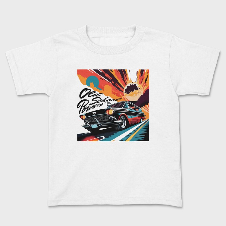 Old School Power Hot Road Cars Comic, Детска Тениска