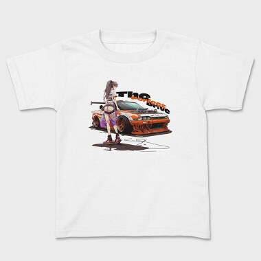 Personalized Car Girl Manga, Kids' T-Shirt
