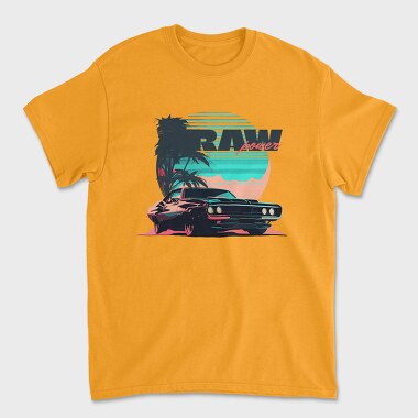 Raw Power Muscle Car Vaporwave, Unisex Men's T-Shirt