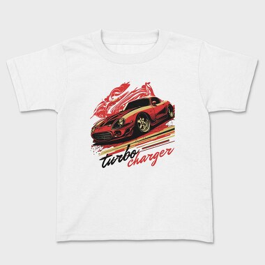 Red Sports Car Turbo Charger, Kids' T-Shirt