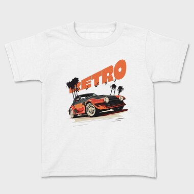 Retro Rides Convertible Palms, Kids' T-Shirt