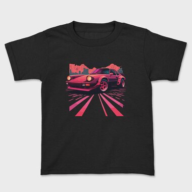 Synthwave Supercar Classic Sports Car Vaporwave, Kids' T-Shirt