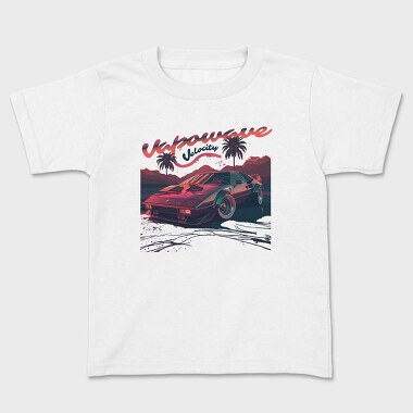 Velocity Classic Sports Car Vaporwave, Kids' T-Shirt