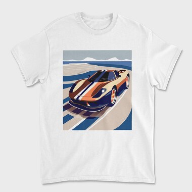 Унисекс Мъжка Тениска, Vintage Retro Supercar 2