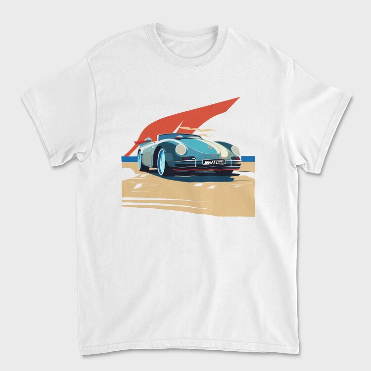 Vintage Sports Car With Modern Bauhaus Twist, Унисекс Мъжка Тениска