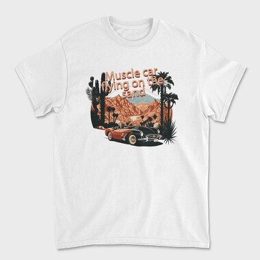 VintageClassic Sports Car Road Mountains Palm, Unisex Men's T-Shirt