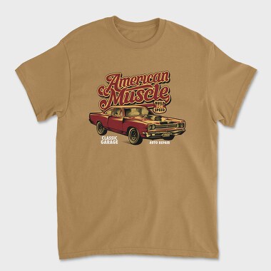 American Muscle Old Car, Унисекс Мъжка Тениска