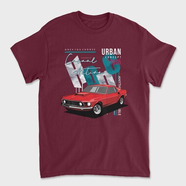 Casual Active Red Car, Унисекс Мъжка Тениска