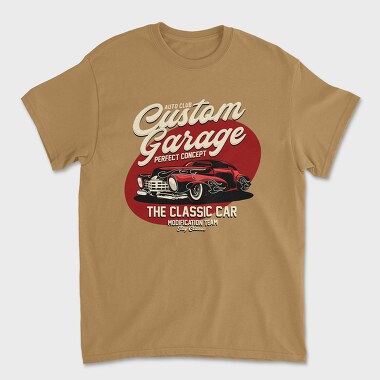 Custom Garage the Classic Car, Unisex Men's T-Shirt