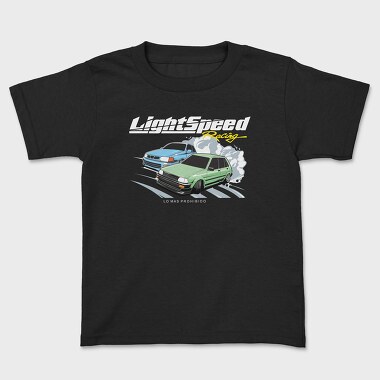 Drift Racing Blue Green Car, Kids' T-Shirt