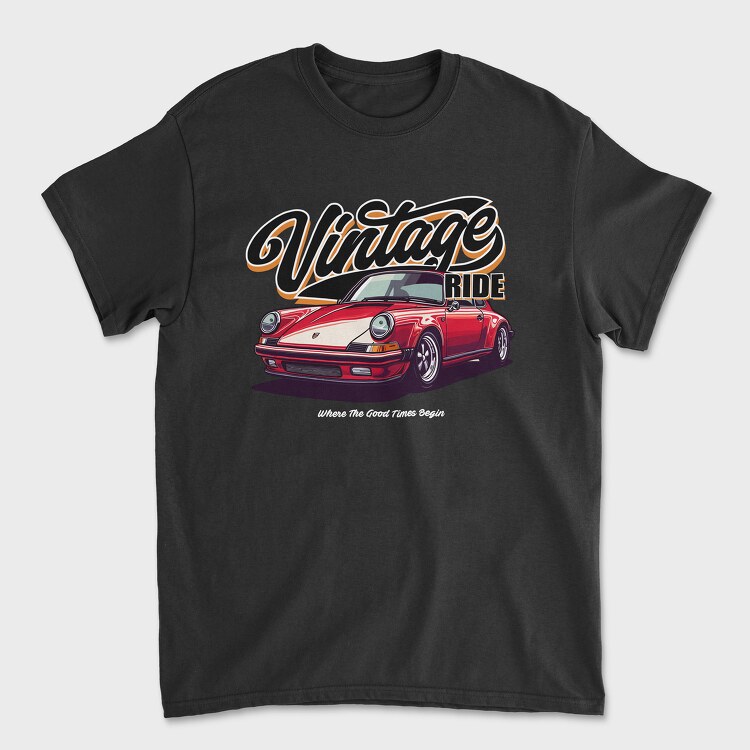 Vintage Ride Porsche, Unisex Men's T-Shirt