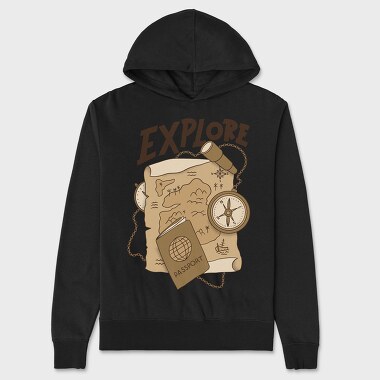 Vintage Explore, Unisex Men's Hoodie