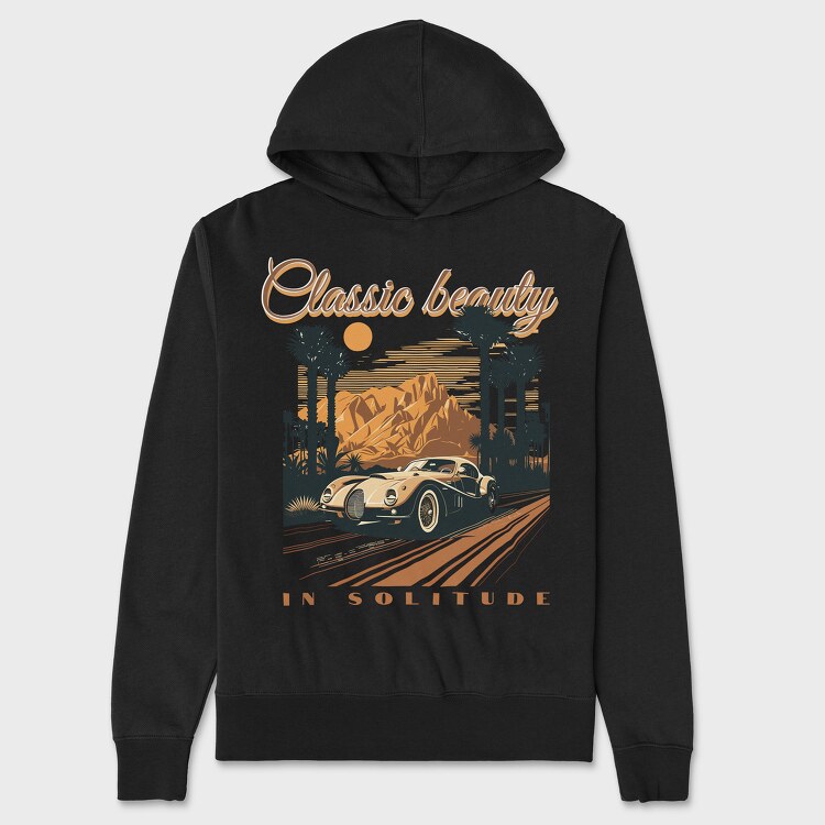 Classic Sports Car Road Mountains Palm Vintage, Unisex Men's Hoodie
