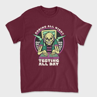 Skeleton Coding, Unisex Men's T-Shirt