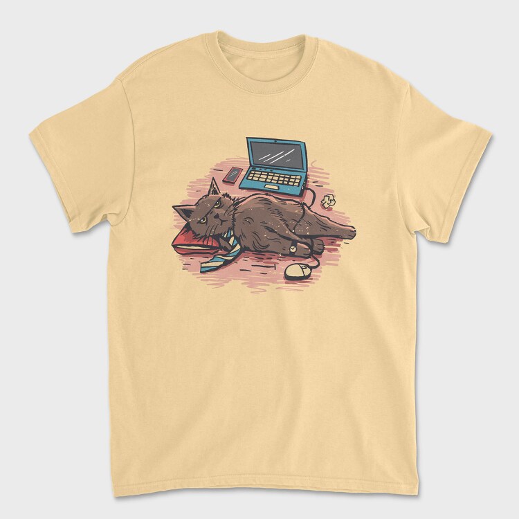 Home Office Cat, Unisex Men's T-Shirt