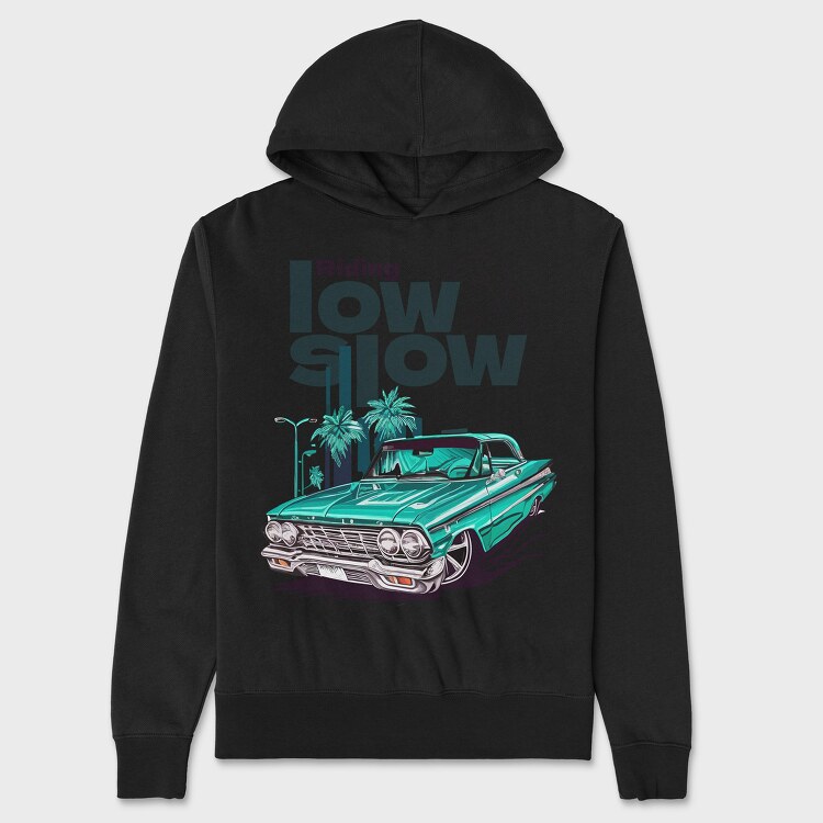 Lowrider Car Cartoon, Unisex Men's Hoodie
