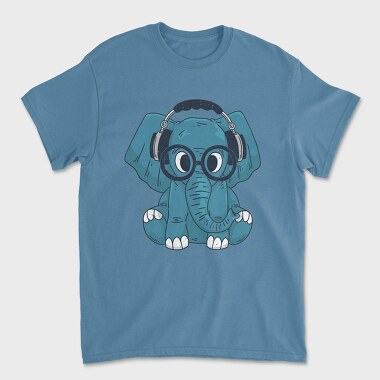 Elephant With Glasses, Unisex Men's T-Shirt