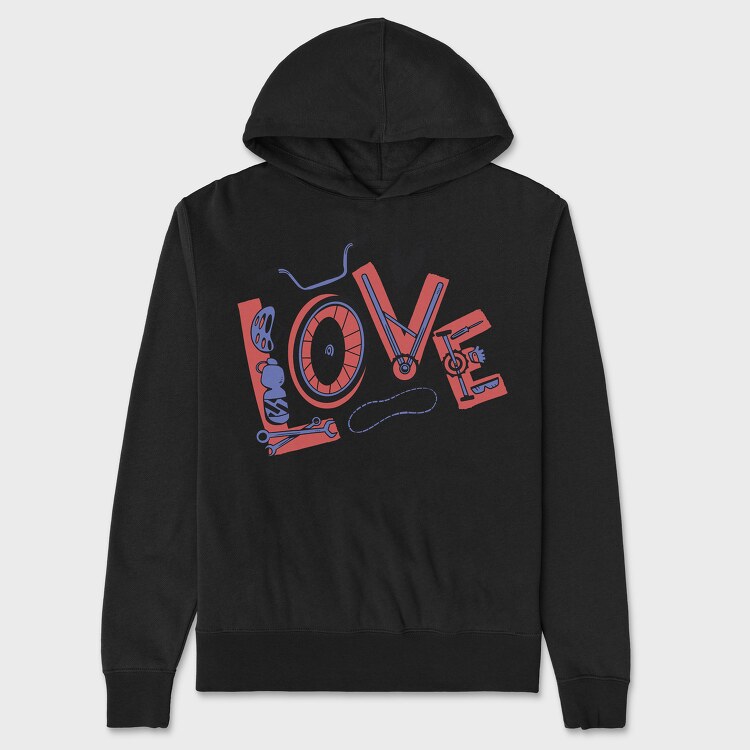 Love Cycling, Unisex Men's Hoodie
