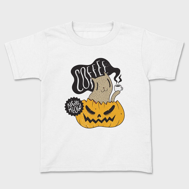 Coffee Right Meow, Kids' T-Shirt