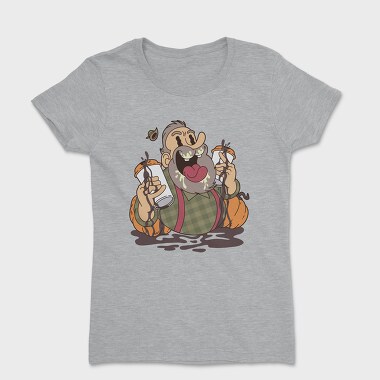 Cartoon Coffee Pumpkin, Women's T-Shirt