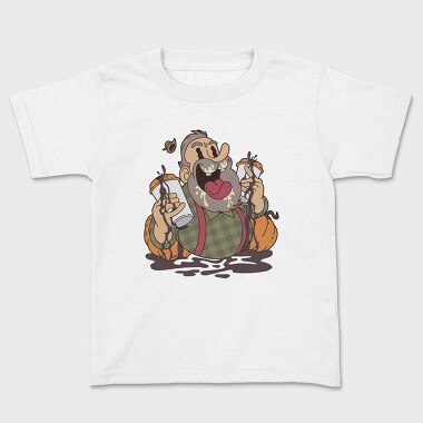 Cartoon Coffee Pumpkin, Kids' T-Shirt