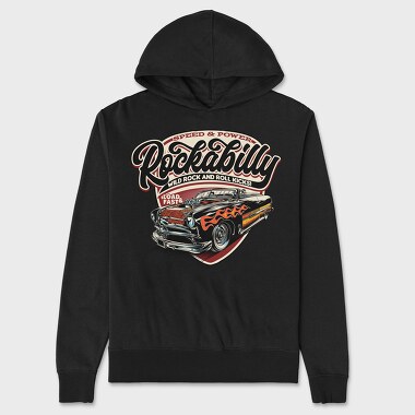 Rockabilly Wild Rock and Roll Kicks, Unisex Men's Hoodie