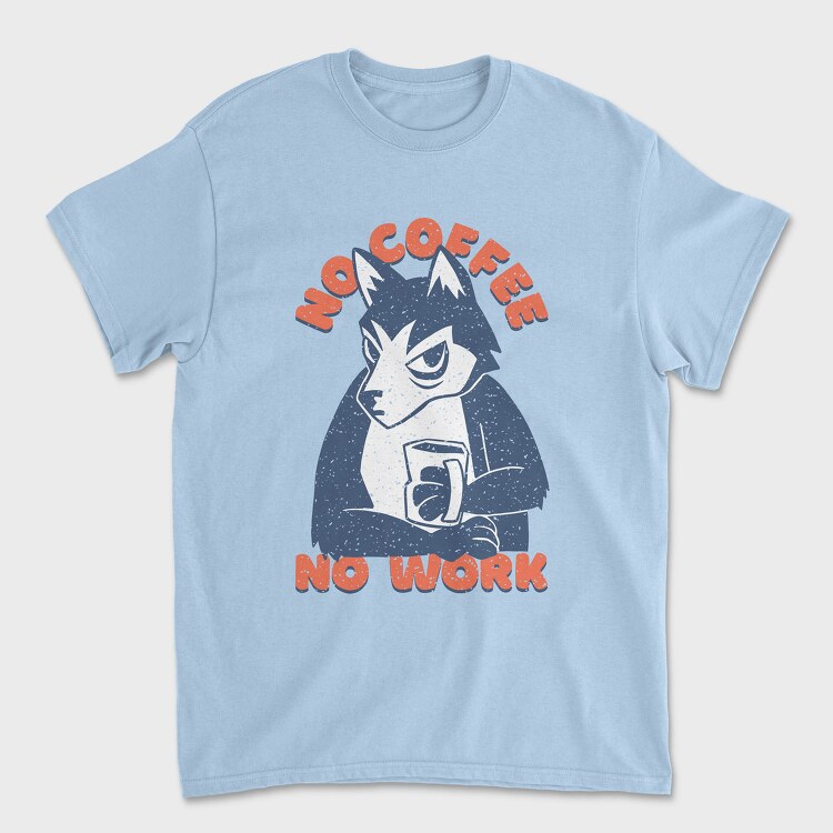 Husky No Coffee No Work, Унисекс Мъжка Тениска