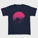 Retro Mountain Sunset, Unisex Men's T-Shirt