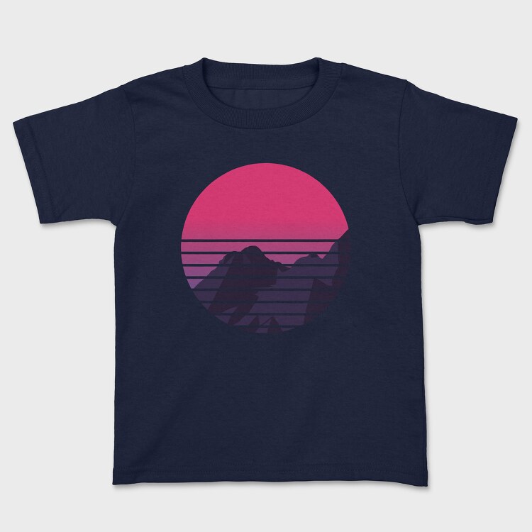 Retro Mountain Sunset, Unisex Men's T-Shirt