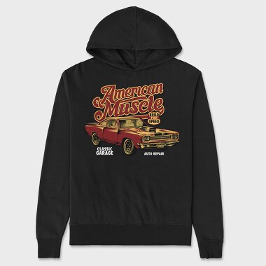 American Muscle Old Car, Унисекс Мъжко Суичър