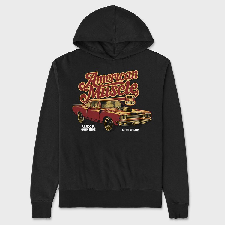 American Muscle Old Car, Unisex Men's Hoodie