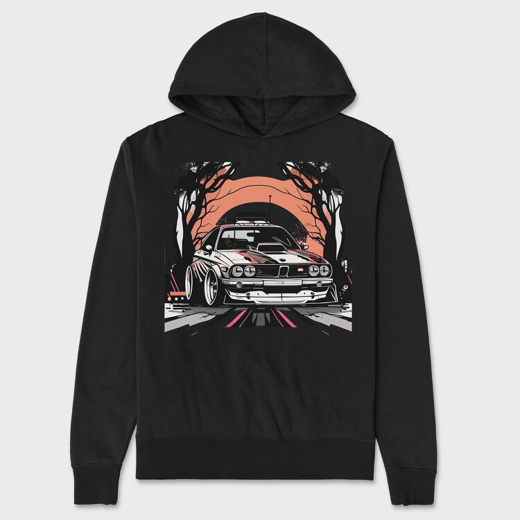 Personalized Classic Car Dead Trees Sunset, Unisex Men's Hoodie