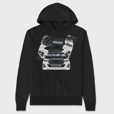 Subaru White Car, Unisex Men's Hoodie